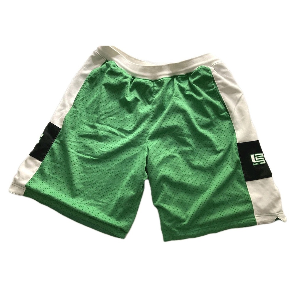 Nike Shorts Lebron James Men 2XL Green Mesh Basketball Colorblock Drawstring